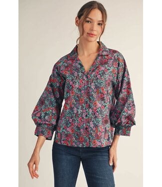 Riley Button Down Floral Top