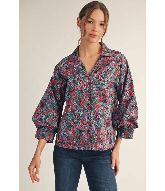 Riley Button Down Floral Top