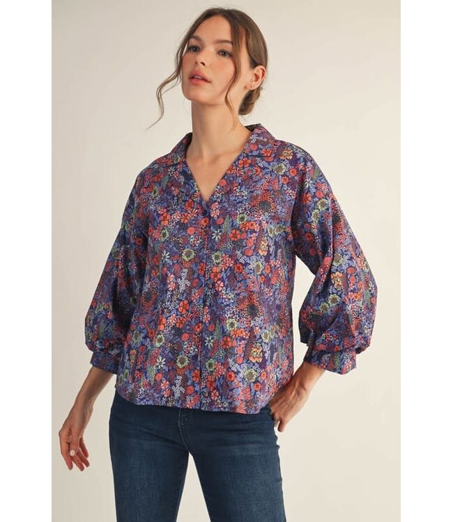 Riley Button Down Floral Top