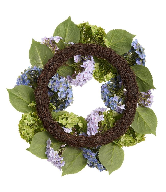 24 Inch Hydrangea Wreath Mixed