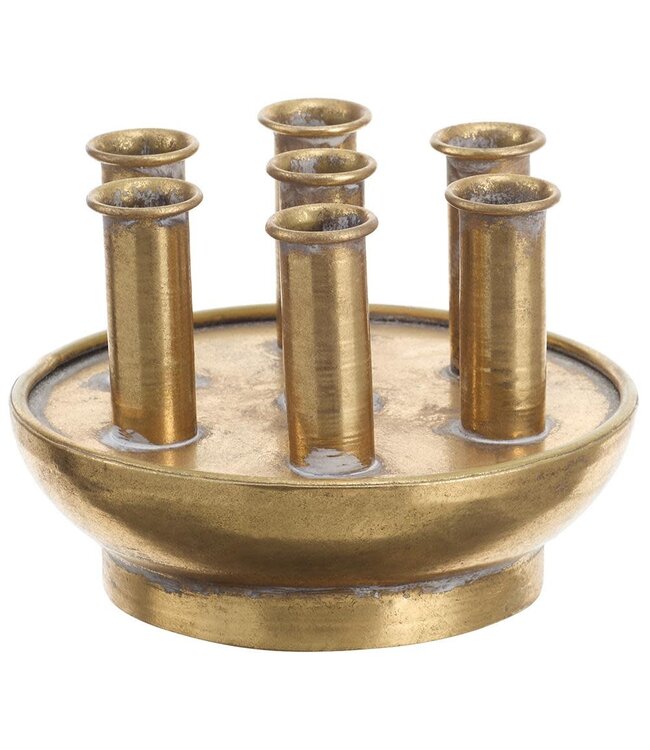 Metal Tulip Vase  Gold Antique