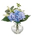 10 Inch Hydrangea/Snowball/Dill in Glass Vase