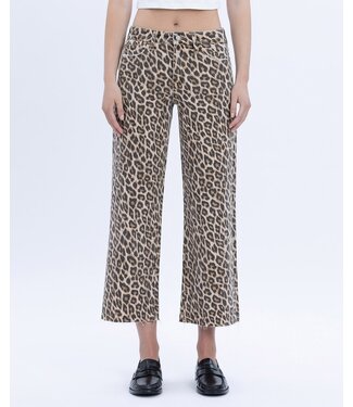 Jane High Rise Animal Print Crop Wide Leg Jeans