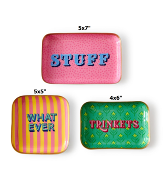 Metal Trinket Trays with Sayings