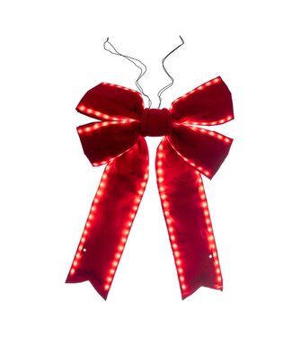 24" x 30" Red Velvet Outdoor Christmas Bow