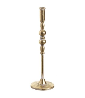 15" Metal Tapper Holder Gold Antique