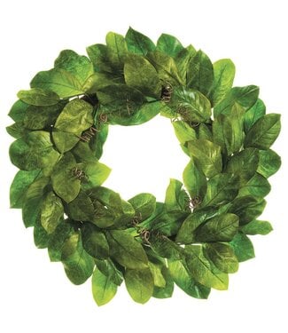30 Inch Magnolia Leaf Wreath Green
