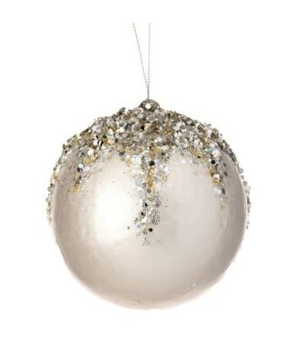 5” Ice W/Crystal Encrusted Ball Ornament