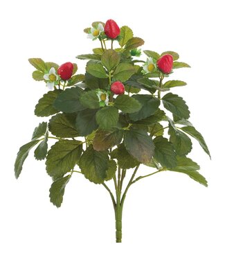 15" Strawberry/ Real Touch Leaf Bush Green Red