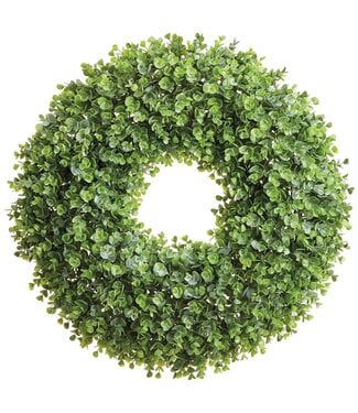 25 Inch Plastic Eucalyptus Wreath  - Green