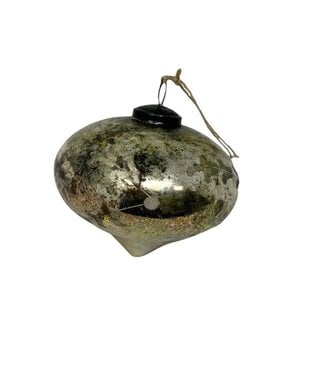 Etched Brilliant Gold Onion Shaped Ornament Large