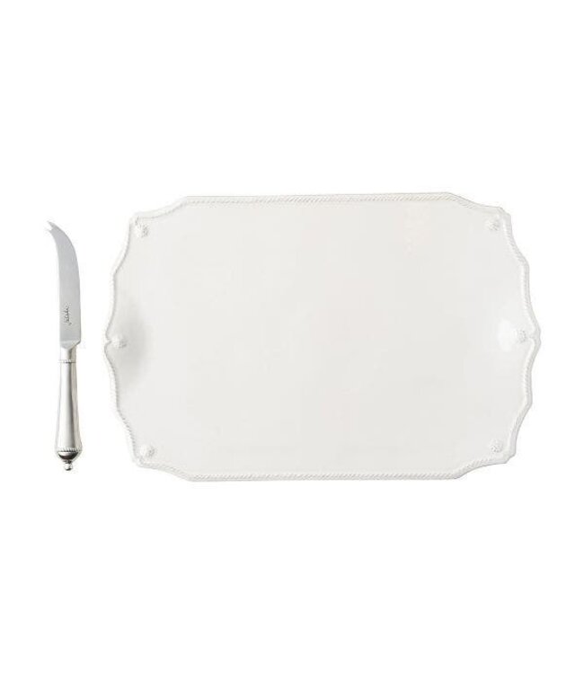 JULISKA Berry & Thread Whitewash 15" Serving Board with Knife