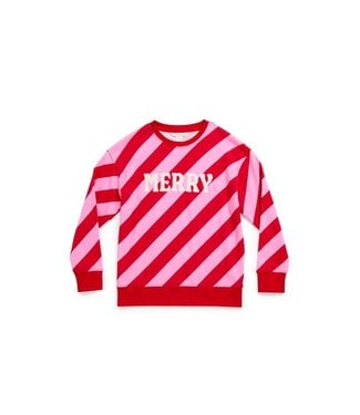 “Merry” Diagonal Striped Classic Sweatshirts