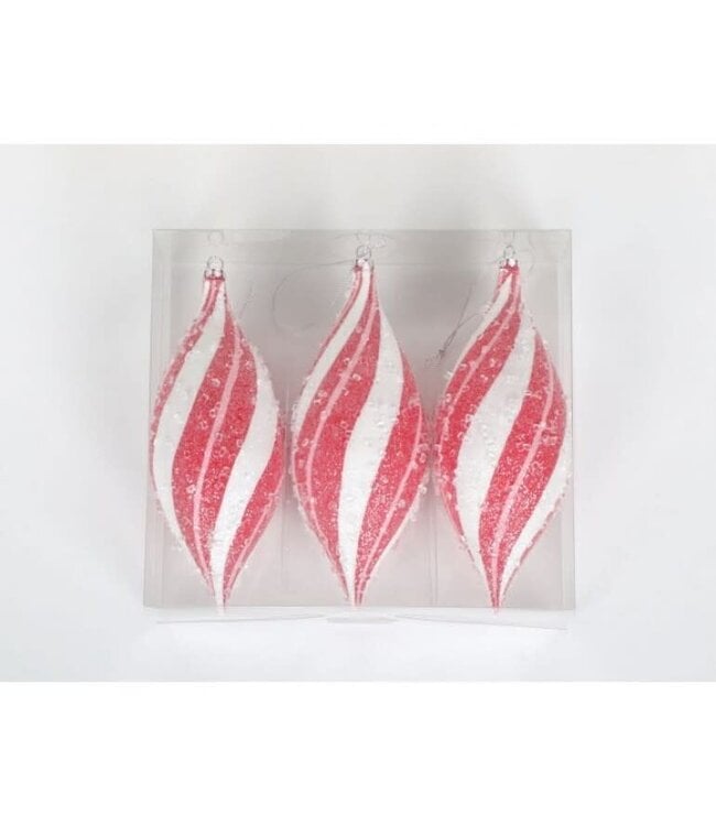 7" Vacuum Plate Sugar Peppermint Finial Ornament