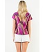 Ella Short Sleeve Vibrant Pattern Top