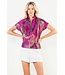 Ella Short Sleeve Vibrant Pattern Top