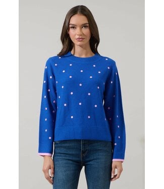 Luxie Polka Dot Contrast Sweater