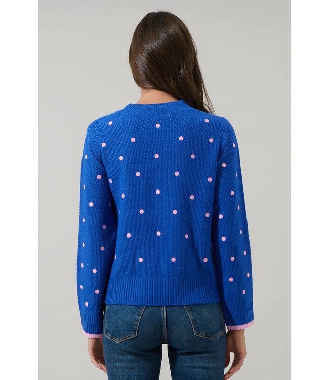 Luxie Polka Dot Contrast Sweater