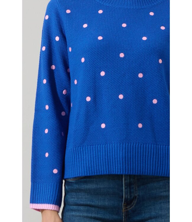 Luxie Polka Dot Contrast Sweater