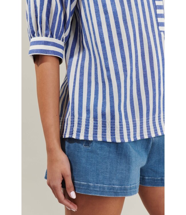 Catana Striped Split Neck Top