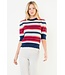 Charlene Short Sleeve Multi Color Knit Top