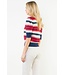 Charlene Short Sleeve Multi Color Knit Top