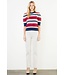 Charlene Short Sleeve Multi Color Knit Top