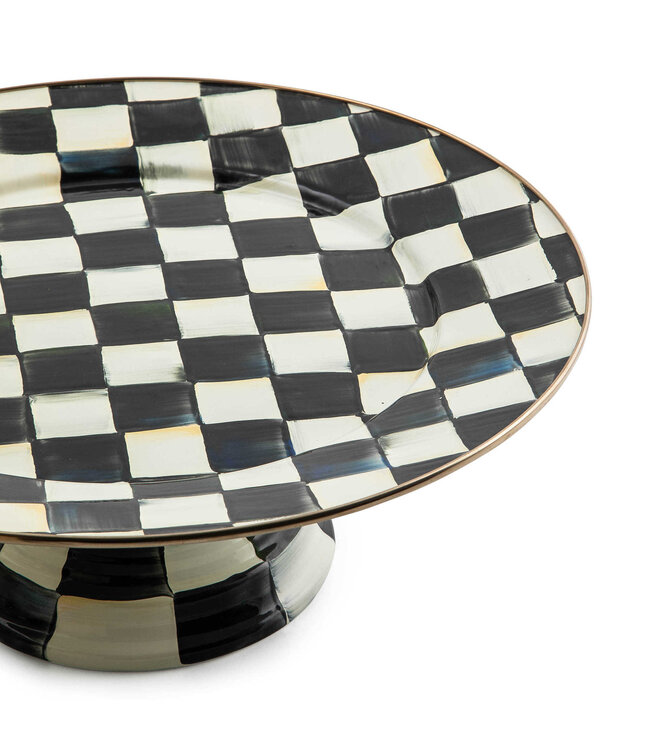 MACKENZIE CHILDS Courtly Check Enamel Pedestal Platter - Large