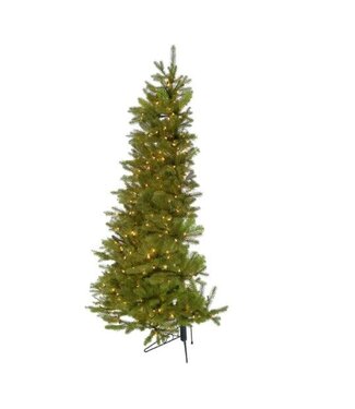 6 FOOT PRE-LIT PE HALF TREE W/STAND