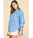 Elle V-Neck Collar Wide Cuff Shirt
