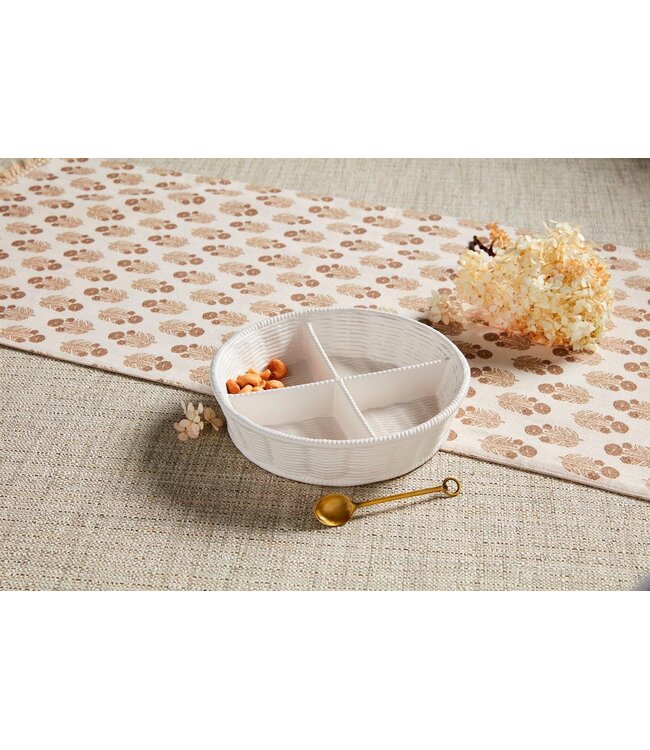 Woven Stoneware Tidbit Server Set