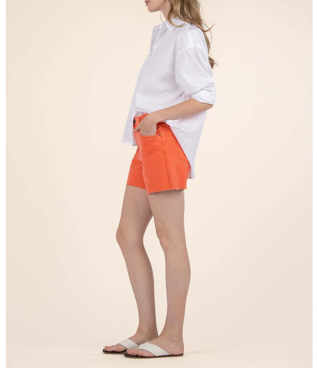 KUT FROM THE KLOTH Jane High Rise Long Short with Raw Hem