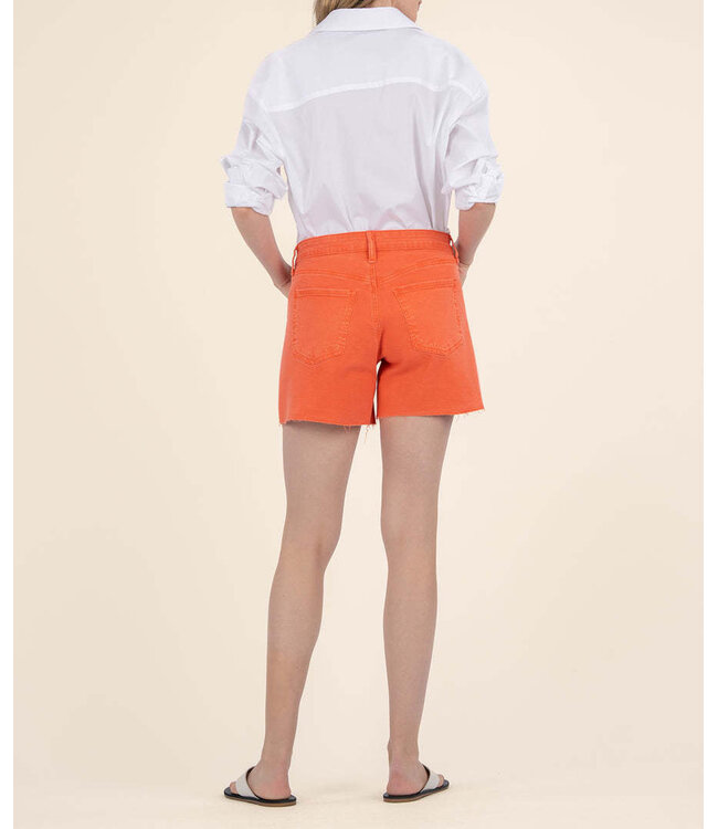 KUT FROM THE KLOTH Jane High Rise Long Short with Raw Hem