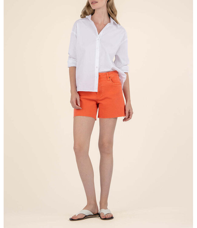KUT FROM THE KLOTH Jane High Rise Long Short with Raw Hem