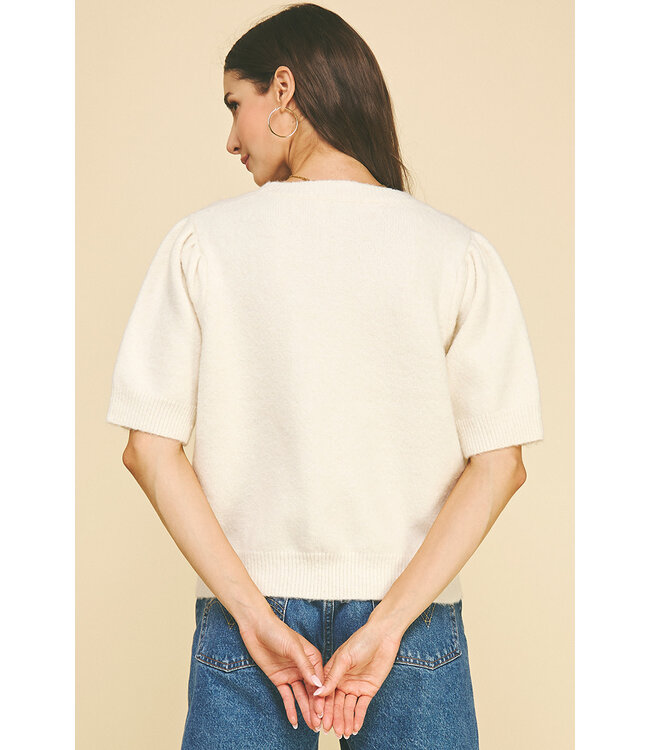 Daniella Heart Pattern Knit Sweater