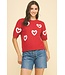 Daniella Heart Pattern Knit Sweater