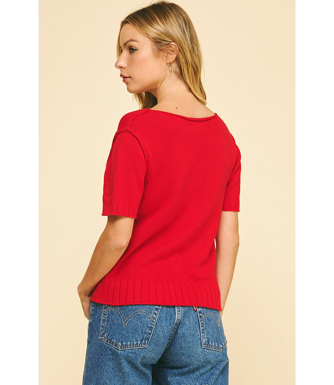 Dahlia Raw Edge Knit Sweater