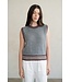 Kallie Rib Striped Detail Crew Neck Sweater Vest