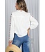 Angela V-Neck Long Sleeve Embroidered Cotton Blouse