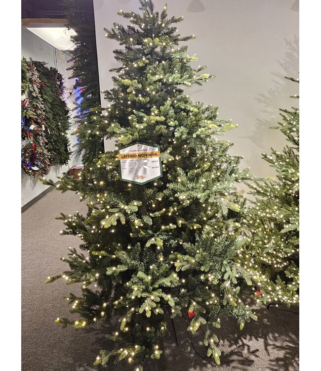 7.5' Layered Montana Color Change Finger Light LED Insta Shape Christmas Tree