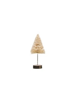 5-1/2" Round x 12"H Sisal Bottle Brush Tree on Wood Base