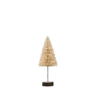 6-1/4" Round x 14"H Sisal Bottle Brush Tree on Wood Base