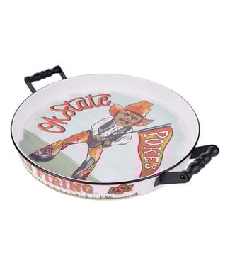 Oklahoma State Mascot Enamel Tray