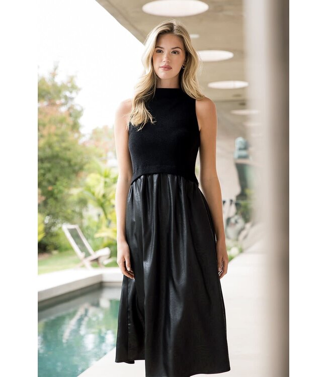 Ivy  Sleeveless Mixed Media Maxi Dress