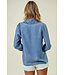 Natalie Tencel Denim Long Sleeve Button Down Shirt Blouse