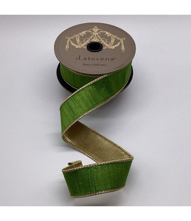 Slub Dupion Metallic Gold Back Ribbon