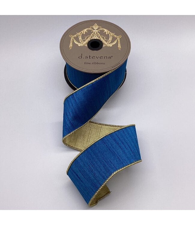 Slub Dupion Metallic Gold Back Ribbon