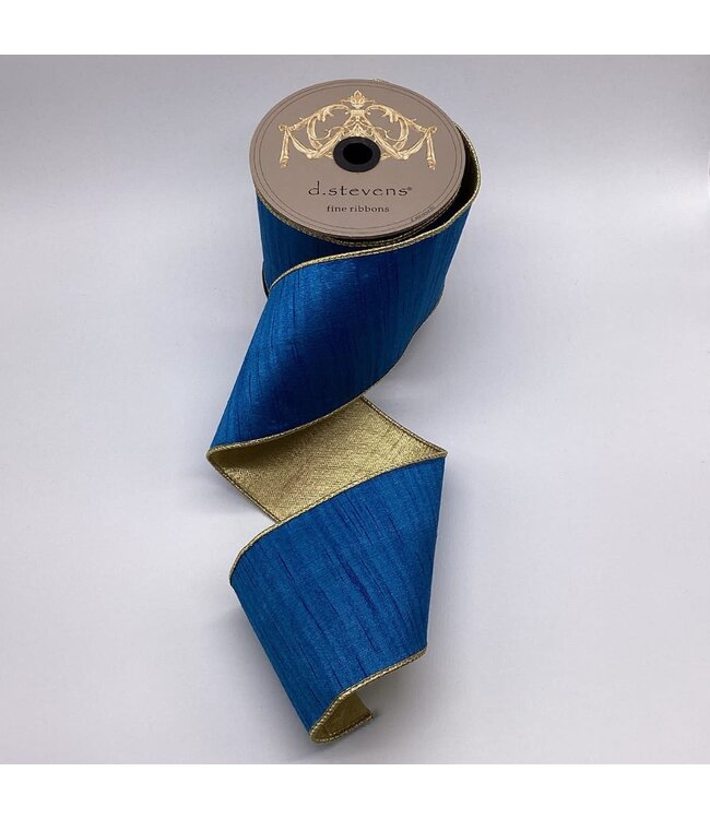 Slub Dupion Metallic Gold Back Ribbon