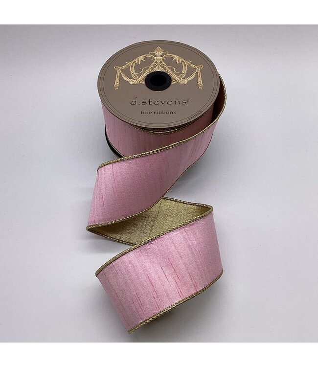 Slub Dupion Metallic Gold Back Ribbon