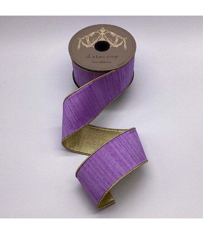 Slub Dupion Metallic Gold Back Ribbon